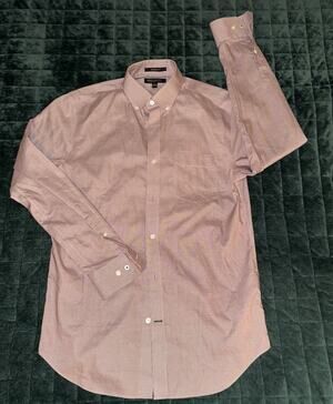 Banana Republic Men's Long Sleeve Collared Shirt Small (S) Red Business